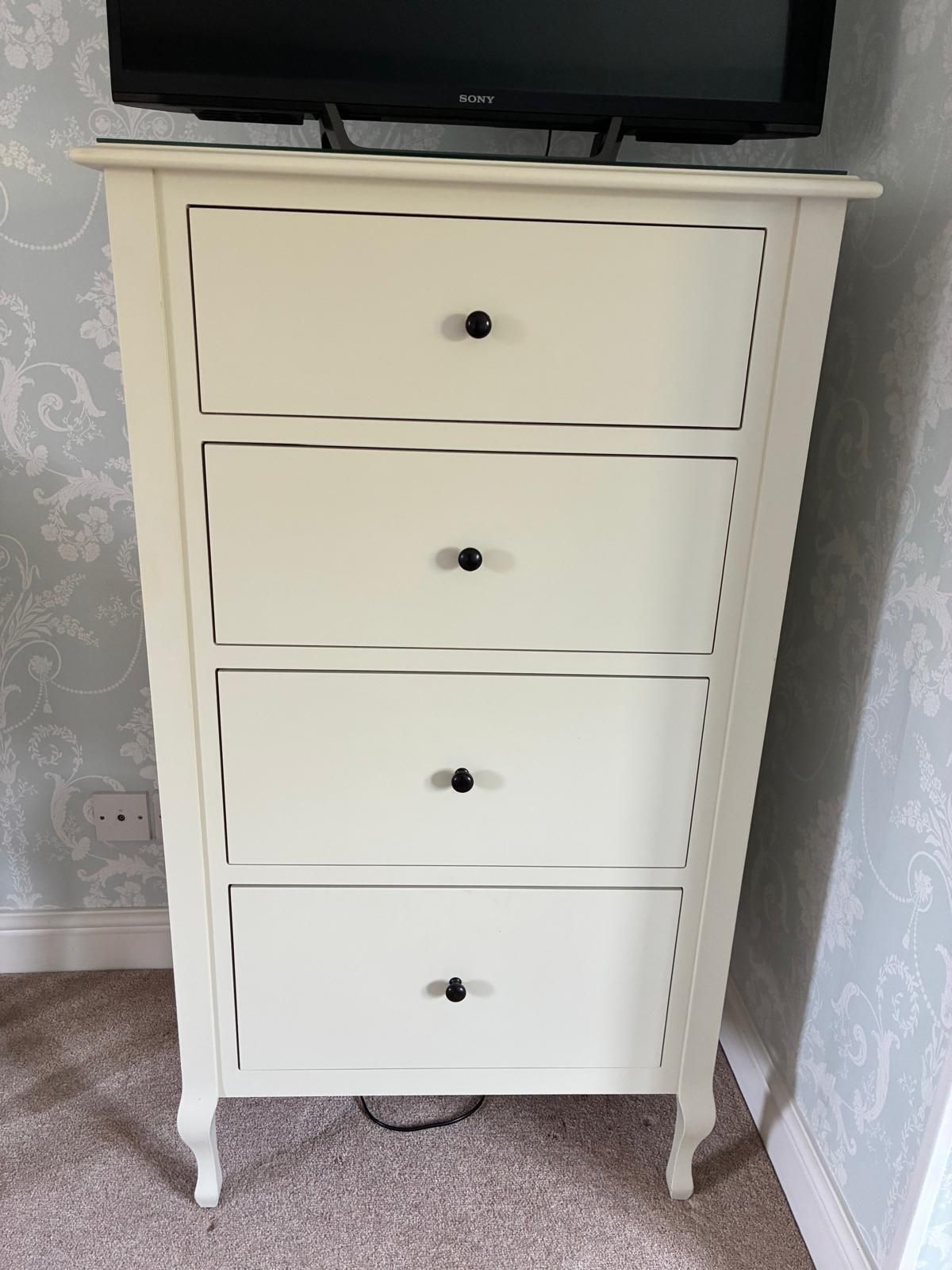 Laura Ashley Rosalind Tall Chest Of Drawers Soft Ivory