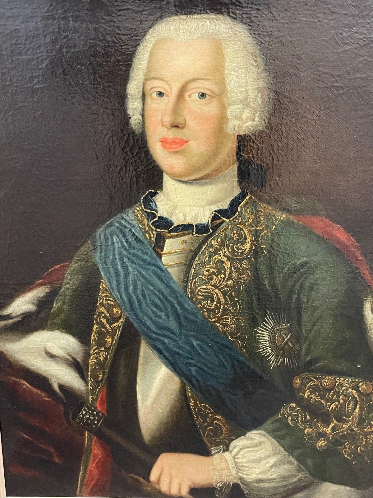 18th Century Oil Portrait Duke Anthony Ulrich Brunswick Lüneburg Sash Badge Imperial Order Of St Andrew photo furniture