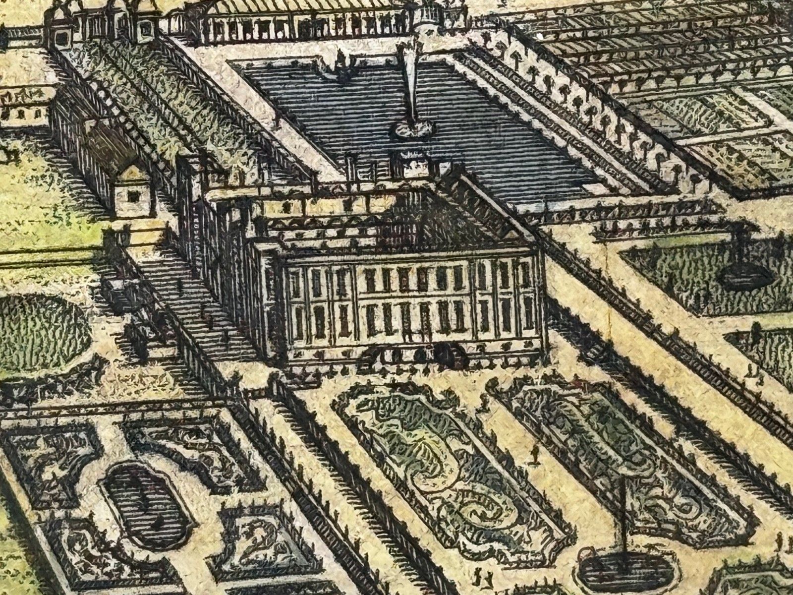 photo buy Chatsworth House, Derbyshire 18th Century Copper Engraving After Leonard Knyff