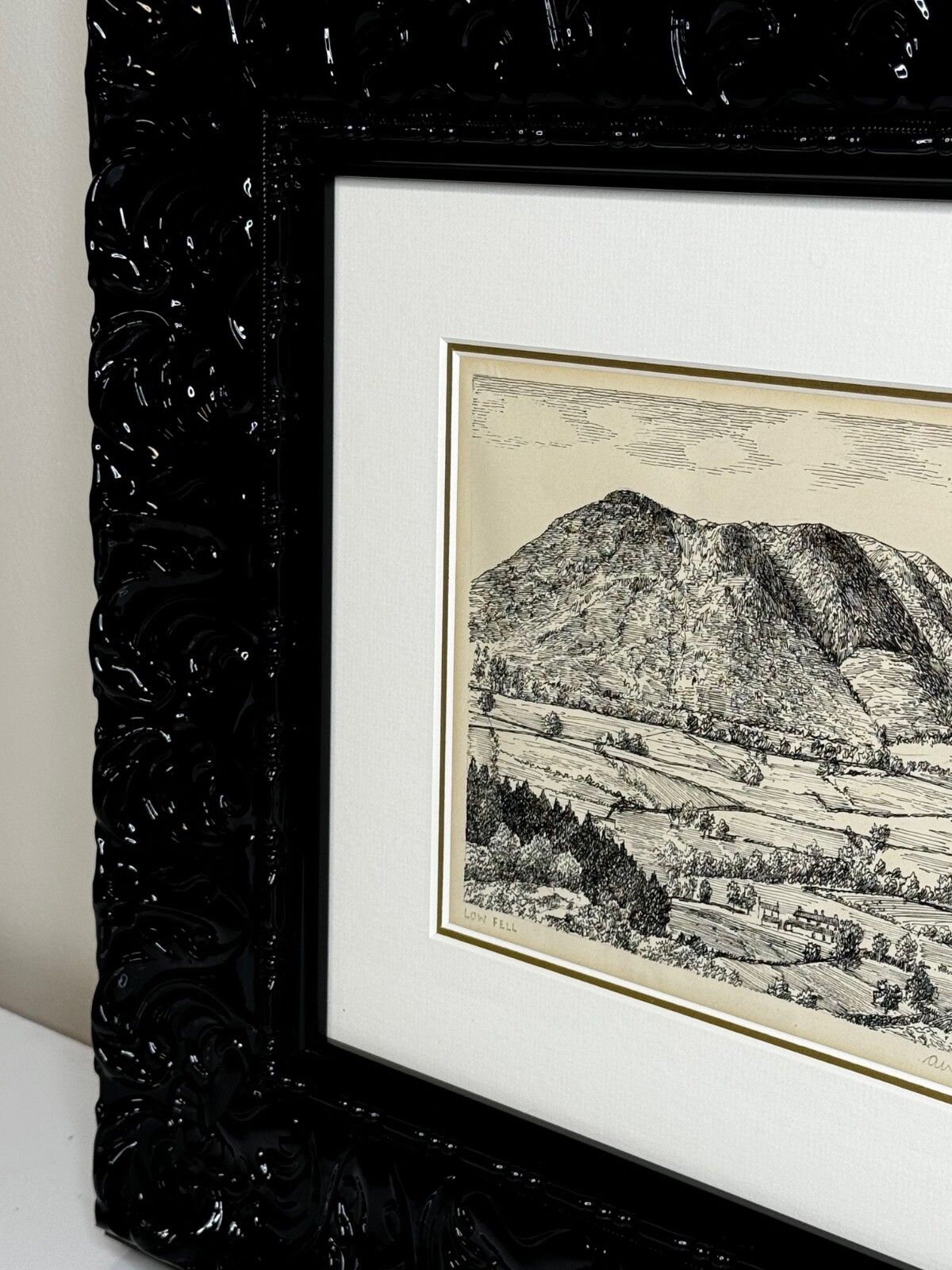 Mid-Century pentekening Low Fell From Lanthwaite Hill Lake District, gesigneerd door Alfred Wainwright photo for sale
