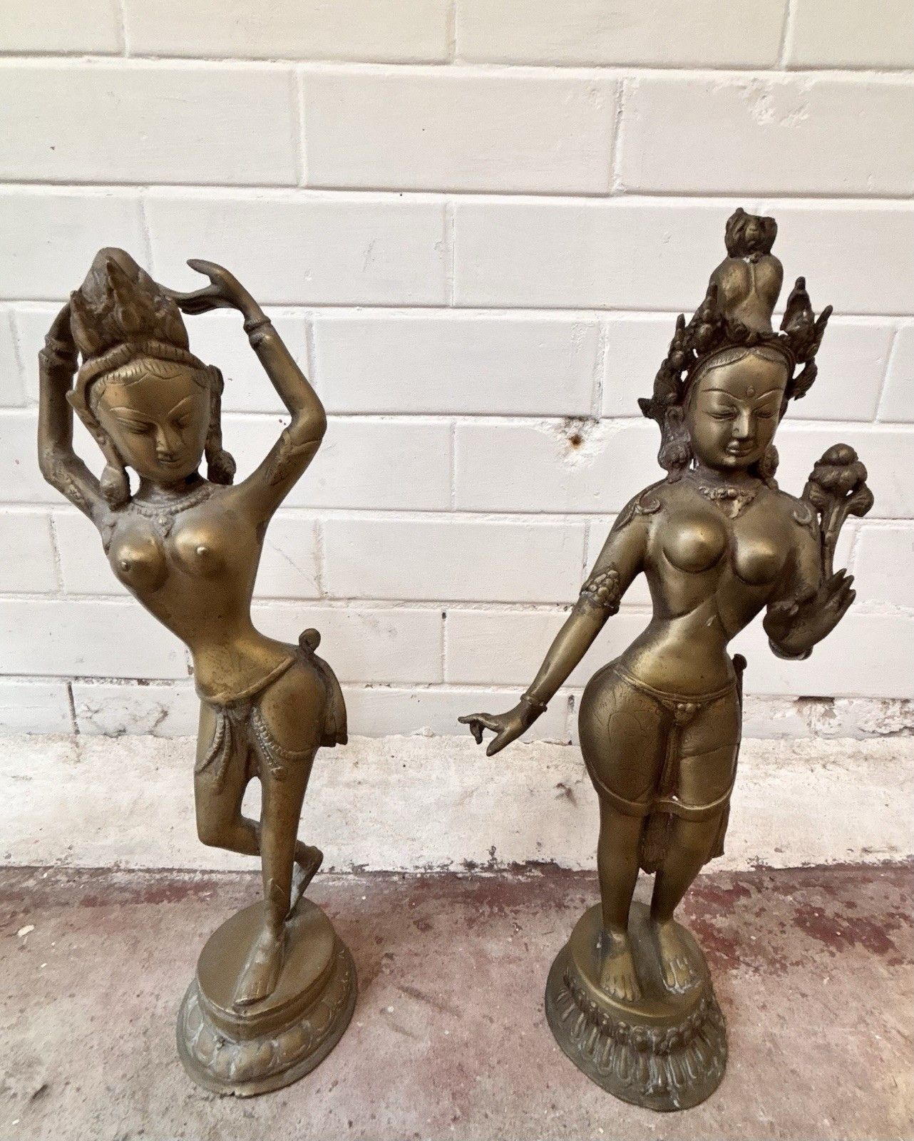 photo furniture Early 20th Century Brass Buddhism Brass Figures. Indian.
