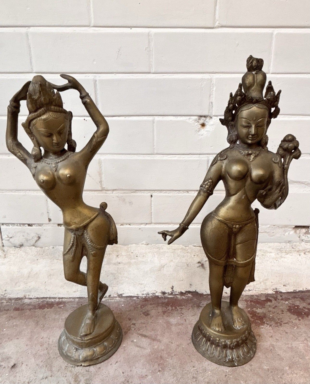 photo for sale Early 20th Century Brass Buddhism Brass Figures. Indian.