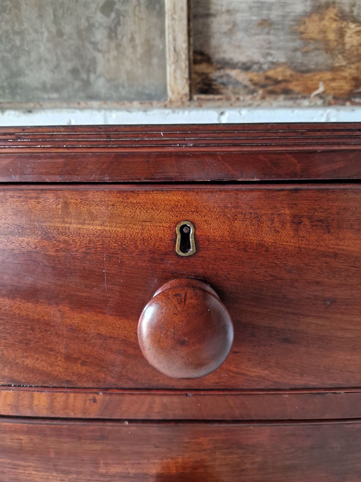 Antique Bowfront Chest Of Drawers photo vintage