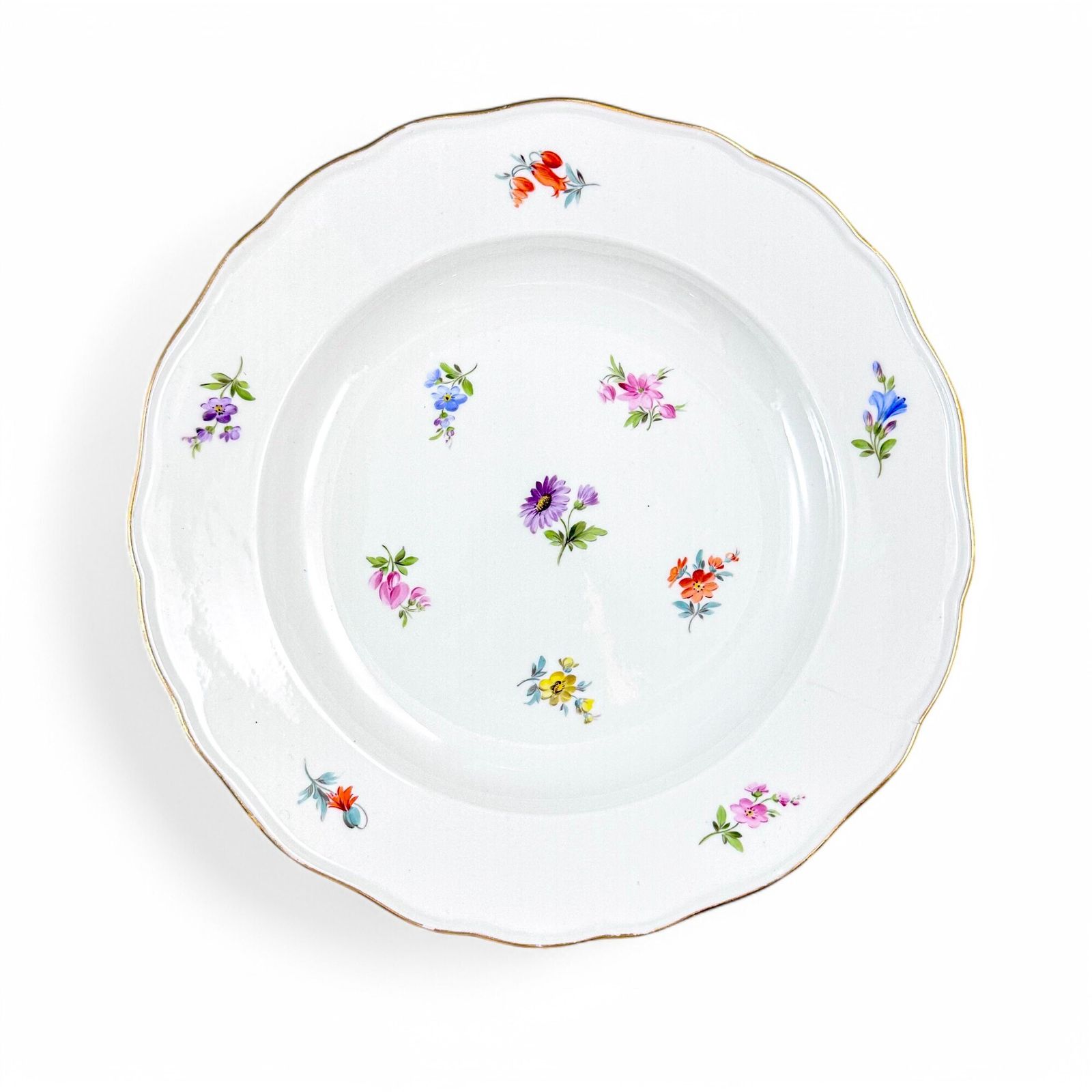 Set van drie Meissen Streublumen porseleinen borden, Duitsland, jaren 1880 photo for sale