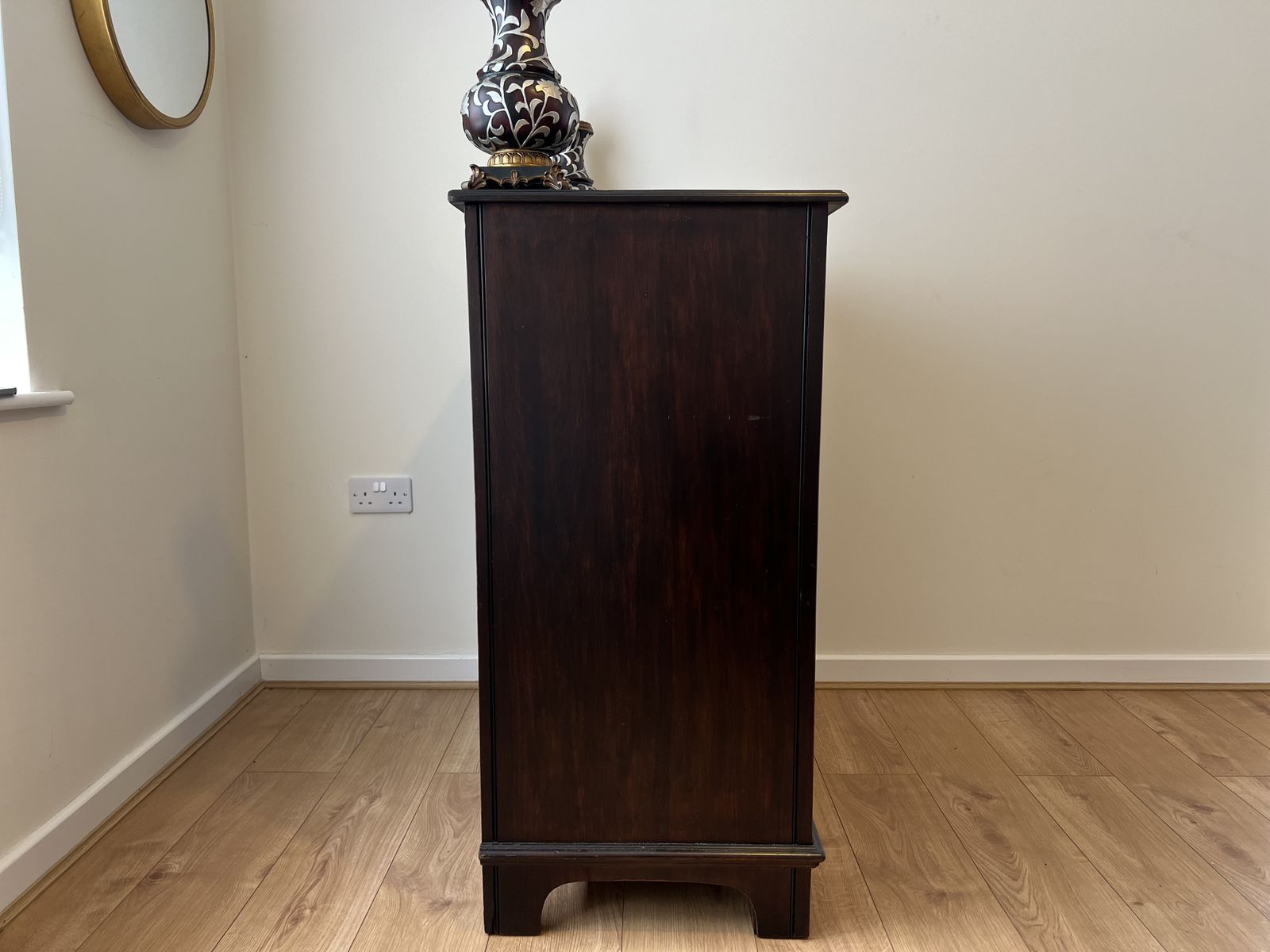 Antique Mahogany Chest Of Drawers 1900 1920 Original Brass Handles photo vintage
