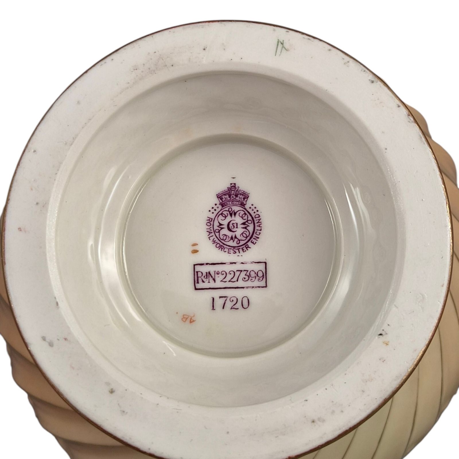 photo for sale Royal Worcester Blush Ivory Pot Pourri Jar And Cover, England, 1903