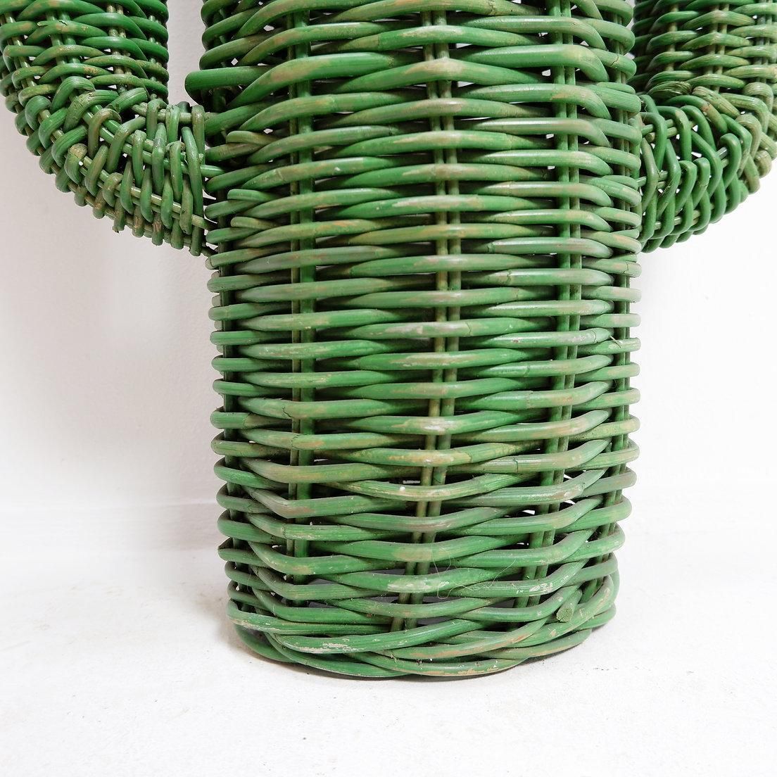 Hand Woven Rattan Saguaro Cactus Sculpture 1970s photo 804.0