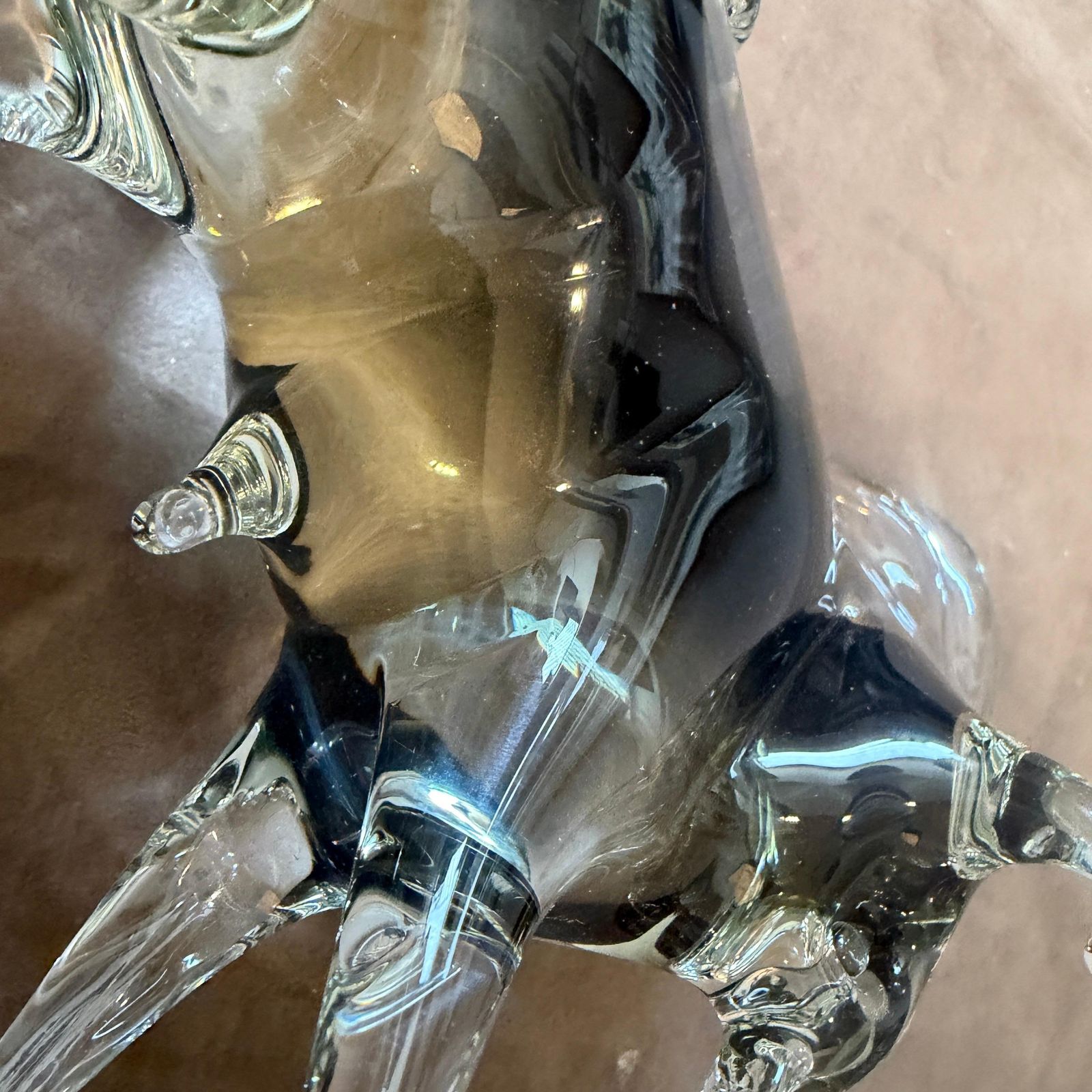 387.0 1980s Modern Gray And Black Murano Glass Bull By Vincenzo Nason photo