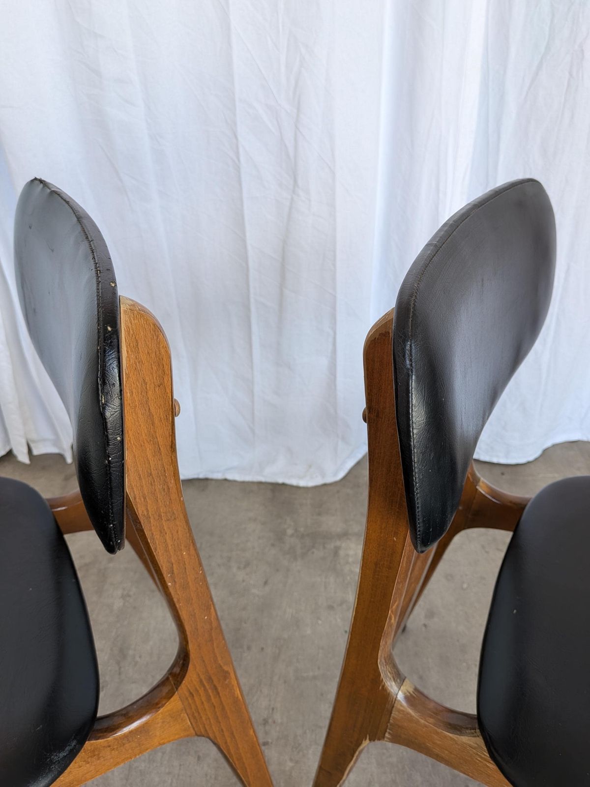 Vintage Stol Kamnik Dining Chair: Black Leather, Mid Century Modern photo vintage