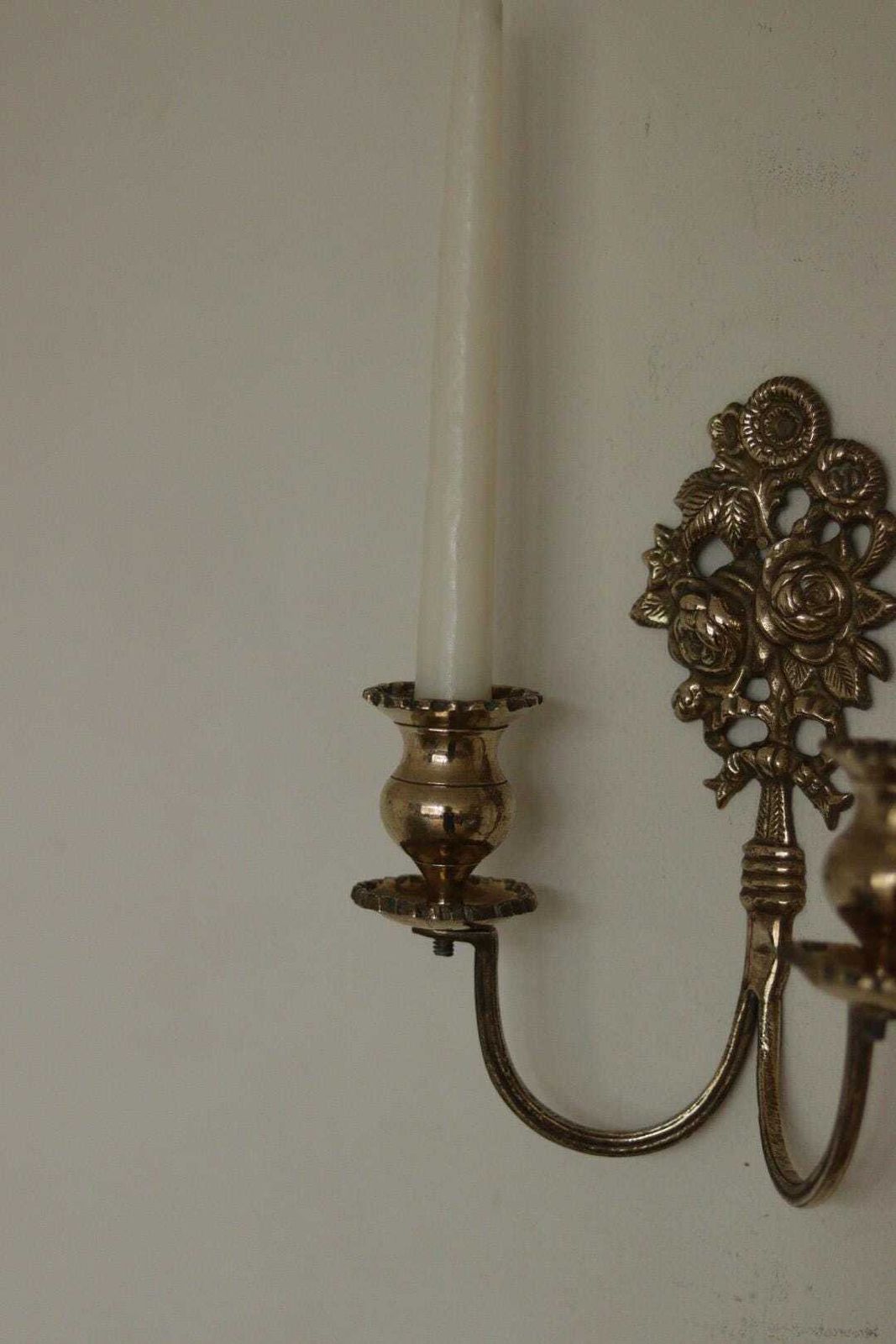 Pair Of Antique Swedish  Brass Sconces photo vinterior