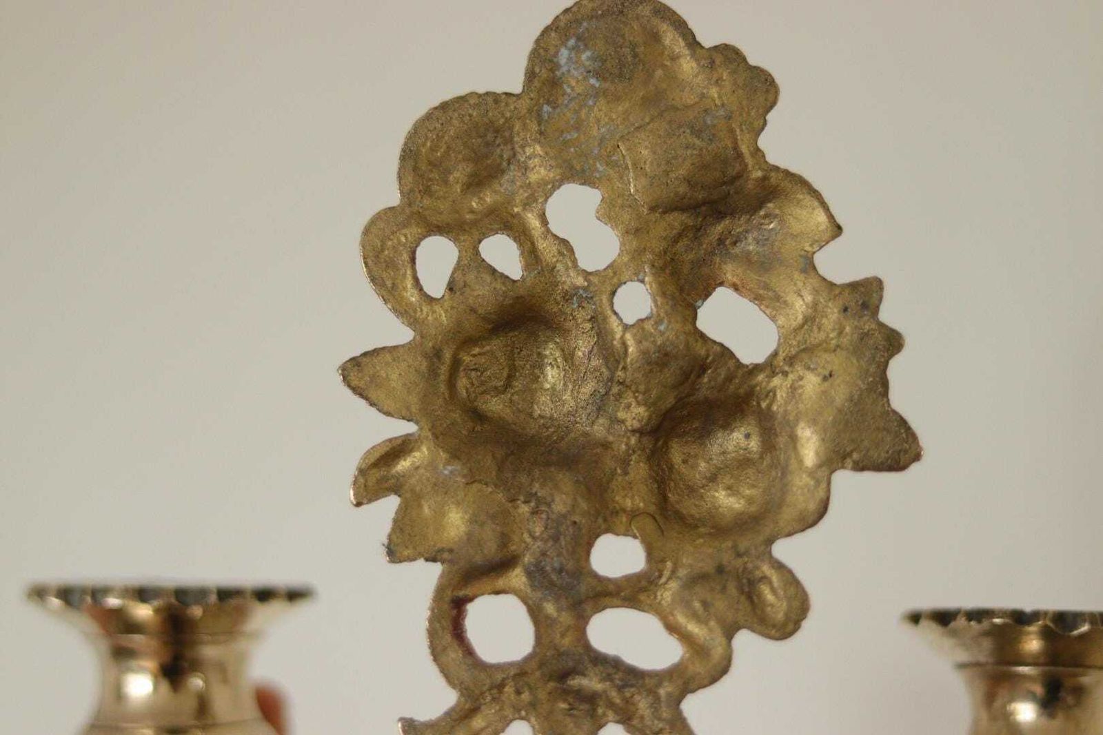 photo furniture Pair Of Antique Swedish  Brass Sconces