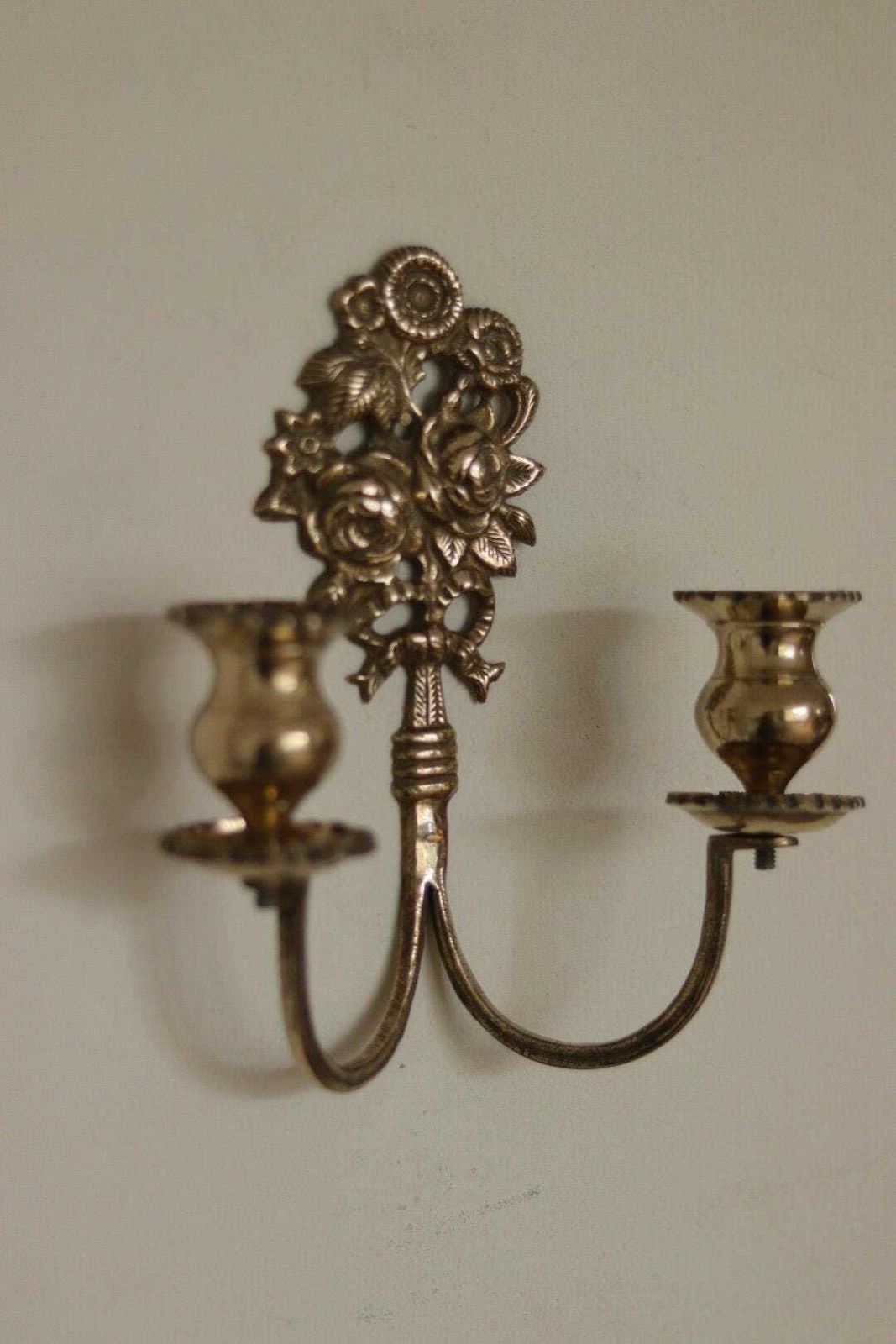 photo for sale Pair Of Antique Swedish  Brass Sconces