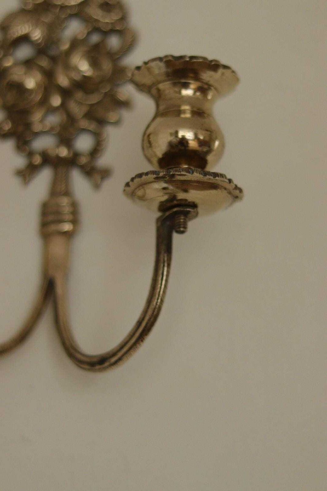 Home Decor Pair Of Antique Swedish  Brass Sconces photo