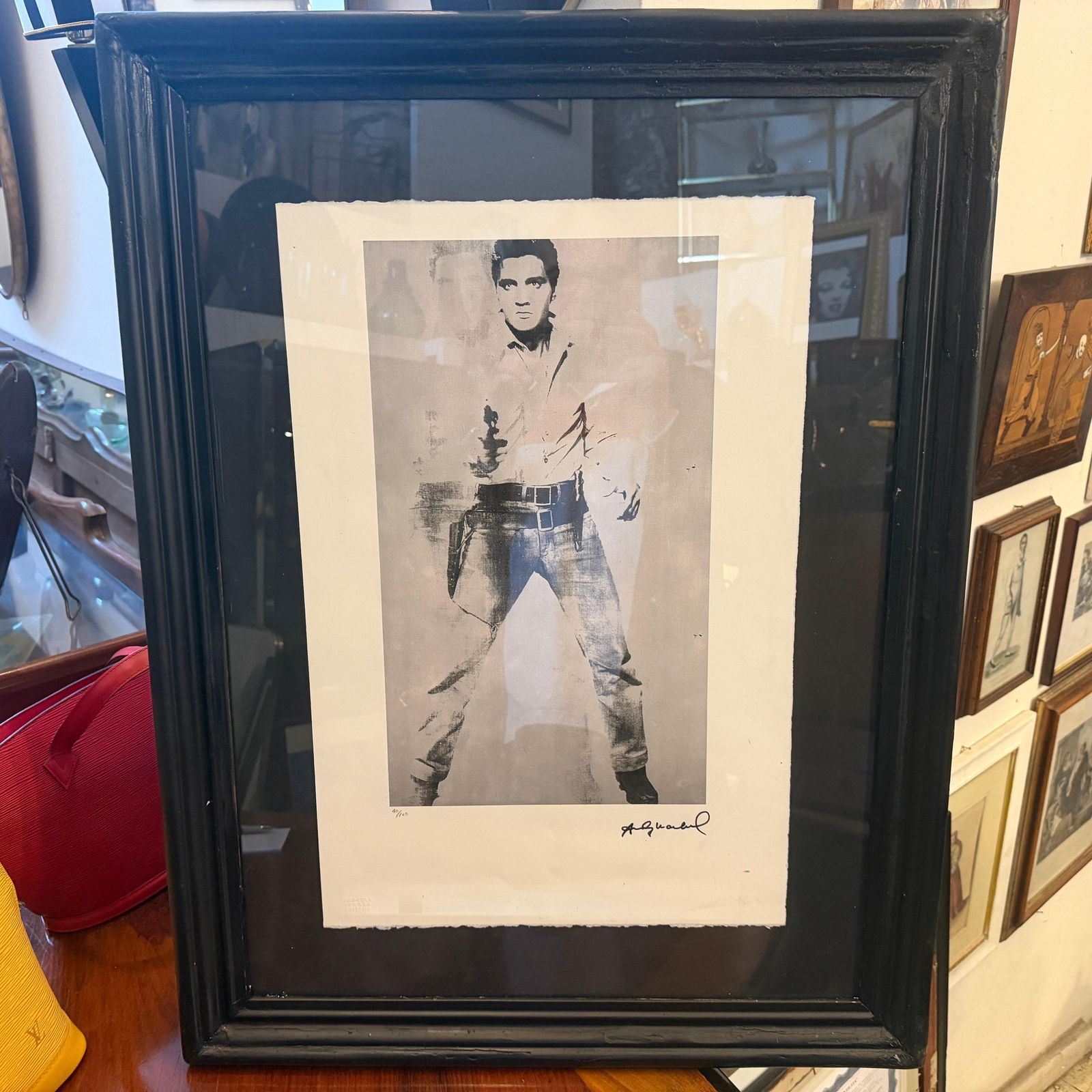 photo for sale 21st Century Black Framed Elvis Presley 40/100 Lithography By Andy Warhol