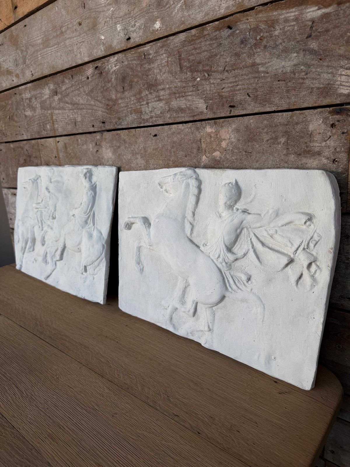 Pair Of Parthenon Frieze Plaster Reliefs photo 185.0