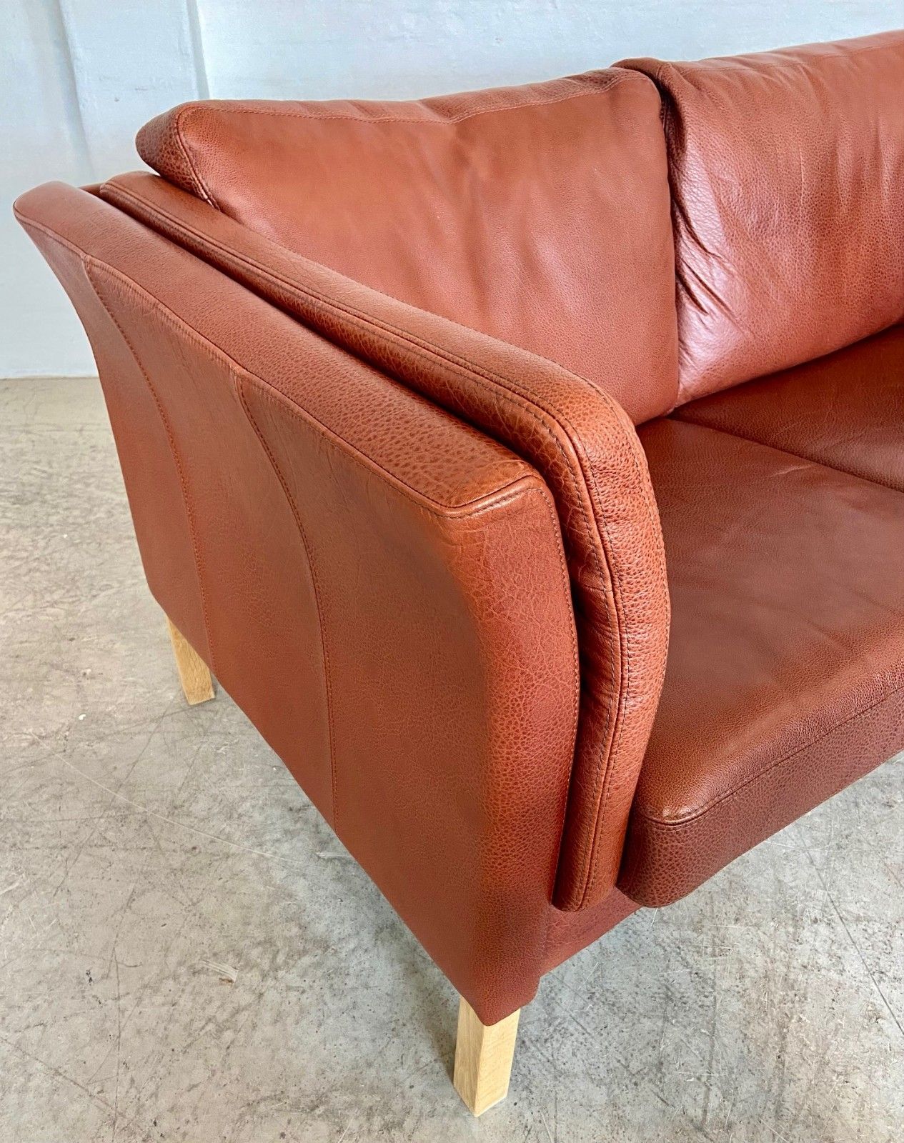 1195.0 Vintage Danish Retro  Skalma  2 Person Sofa In Cognac Leather photo