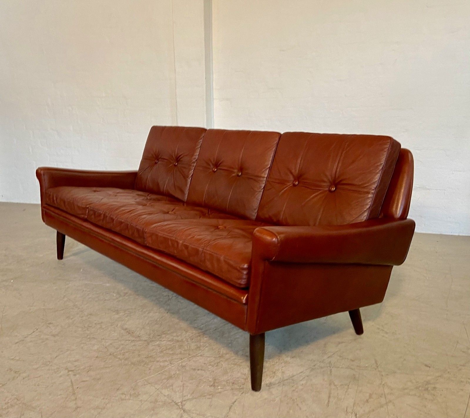 Svend Skipper  3 Person Sofa In Chestnut Brown  Leather 1960,S photo 2695.0