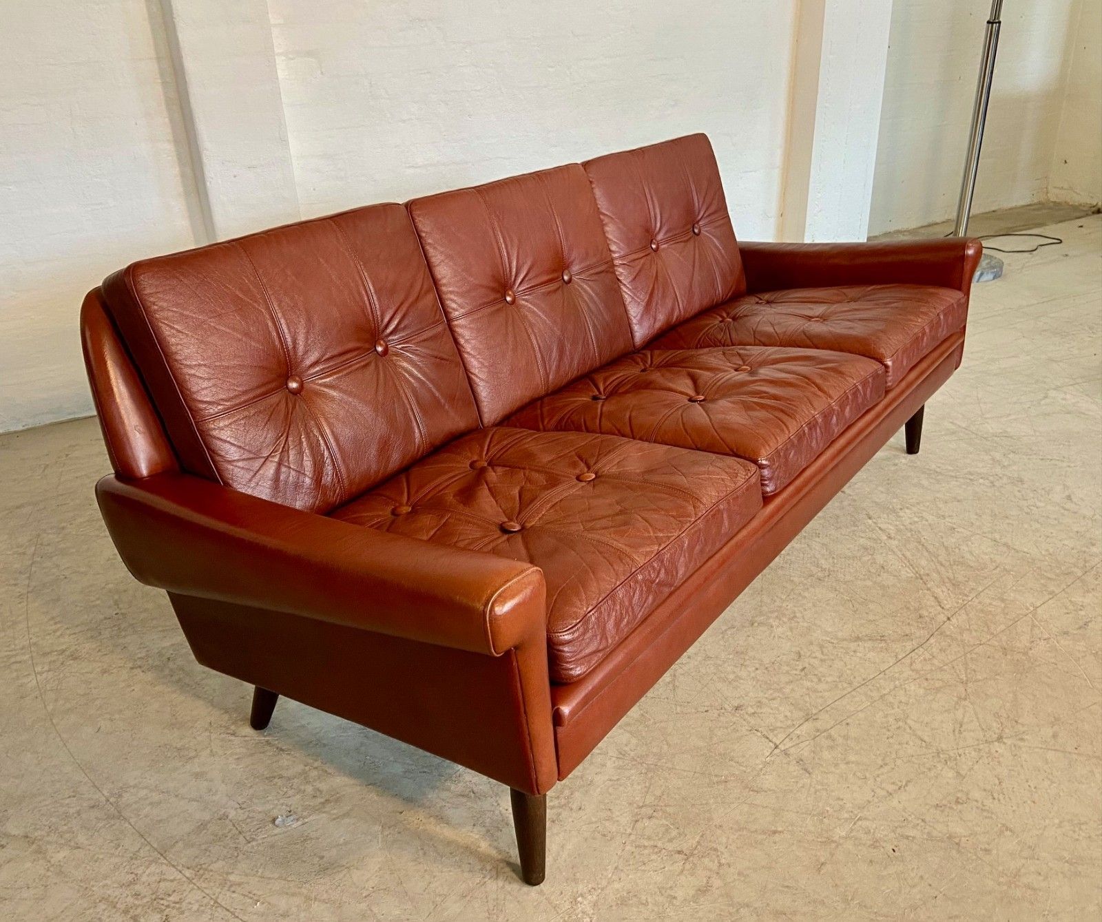 2695.0 Svend Skipper  3 Person Sofa In Chestnut Brown  Leather 1960,S photo