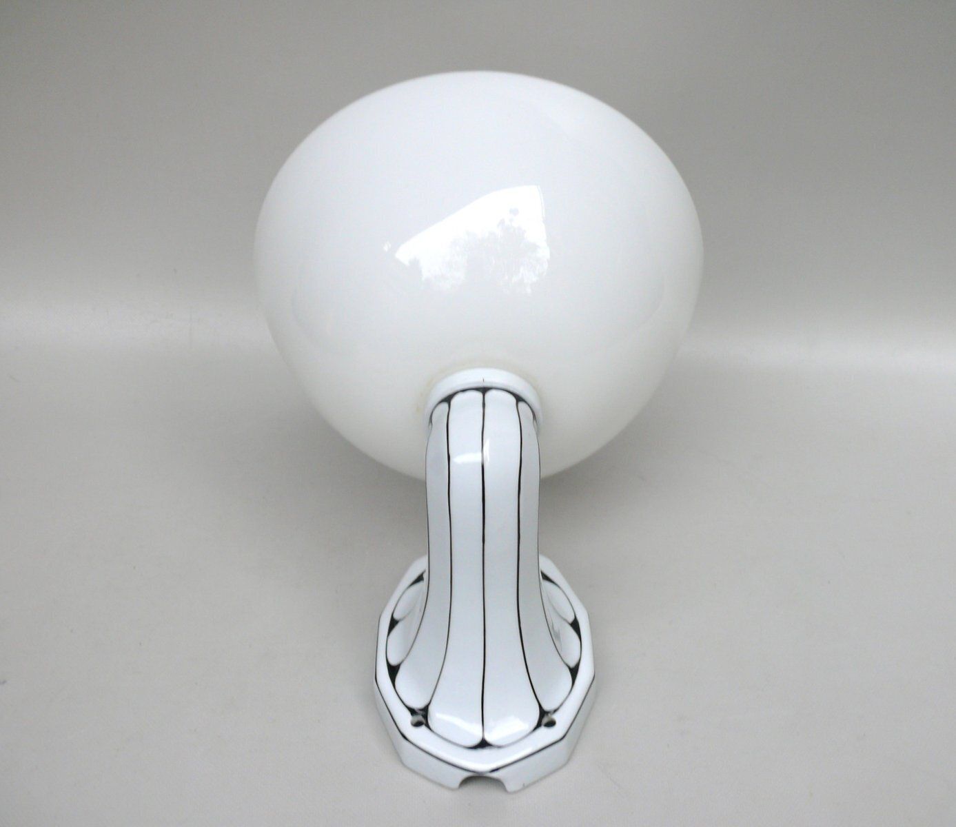 German Wall Lamp In Porcelain And White Cased Glass, 1890s photo Lighting
