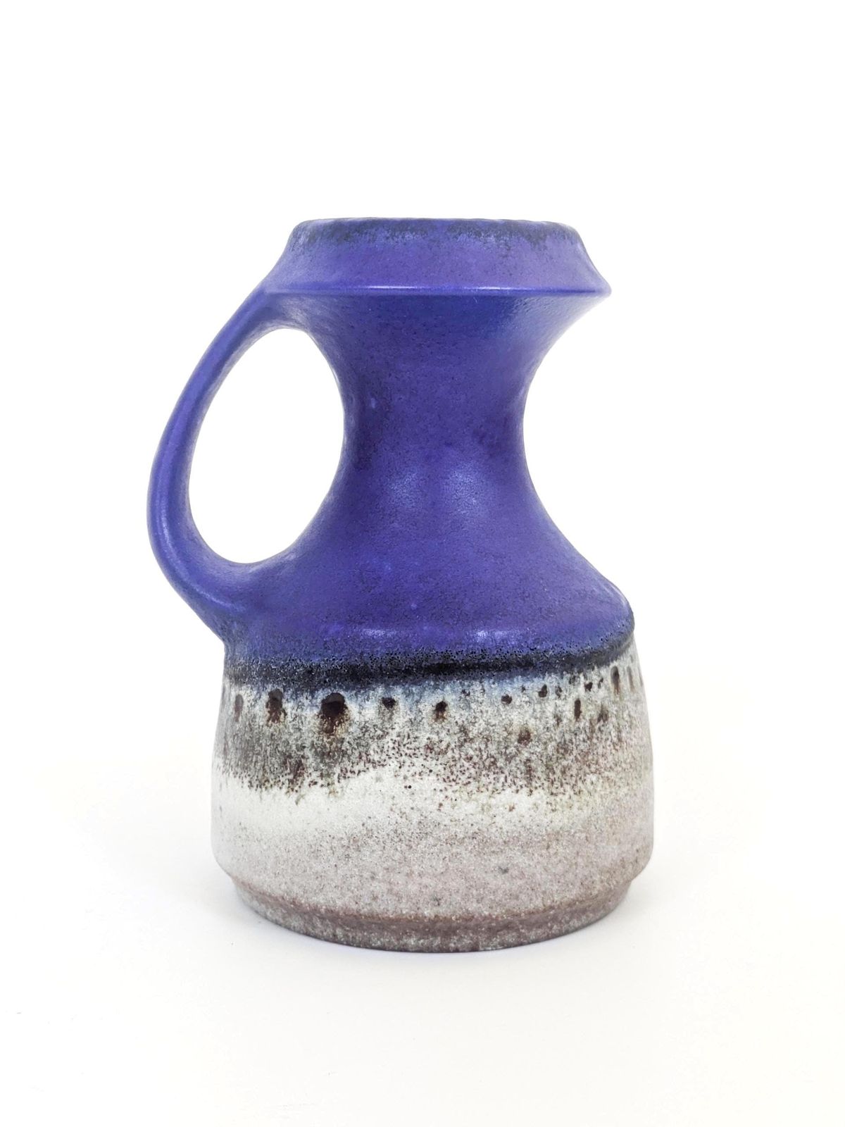 Steuler West Germany Klein Blue Handle Vase Fat Lava Mcm Wgp Cari Zalloni Style photo for sale