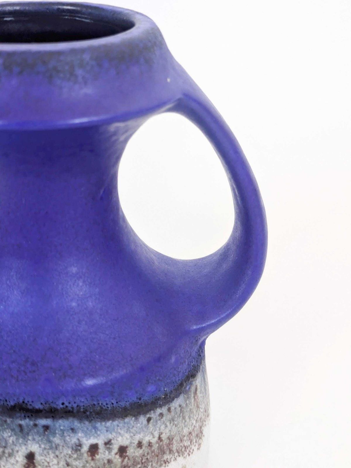 Steuler West Germany Klein Blue Handle Vase Fat Lava Mcm Wgp Cari Zalloni Style photo vinterior