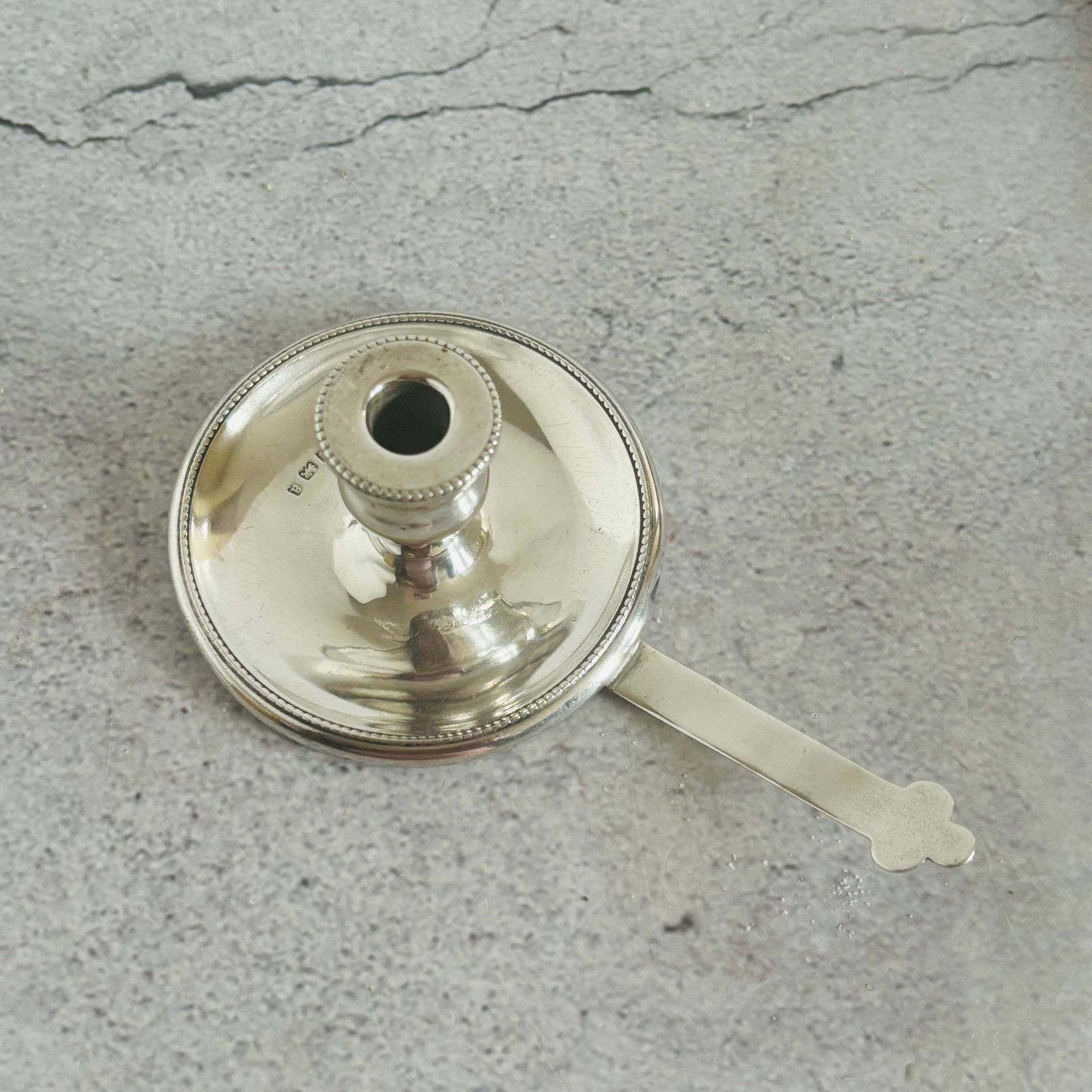Antique Sterling Silver Go To Bed Chamberstick Candlestick photo 230.0
