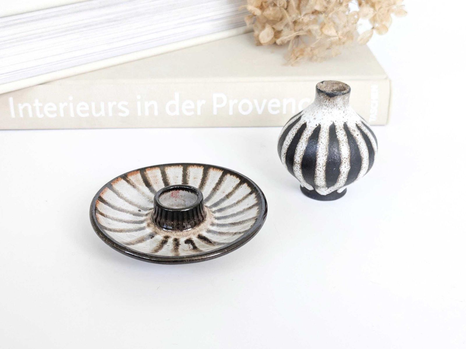 West-Duits Keramiek Kaarsenhouder Mini Vaasje Duo, Monika Maetzel, jaren 1960 photo furniture