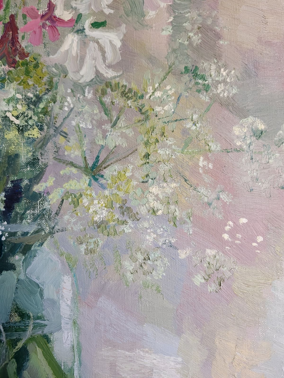 Summer Flowers & Lemon Original Framed Swedish Oil Floral Study photo vinterior