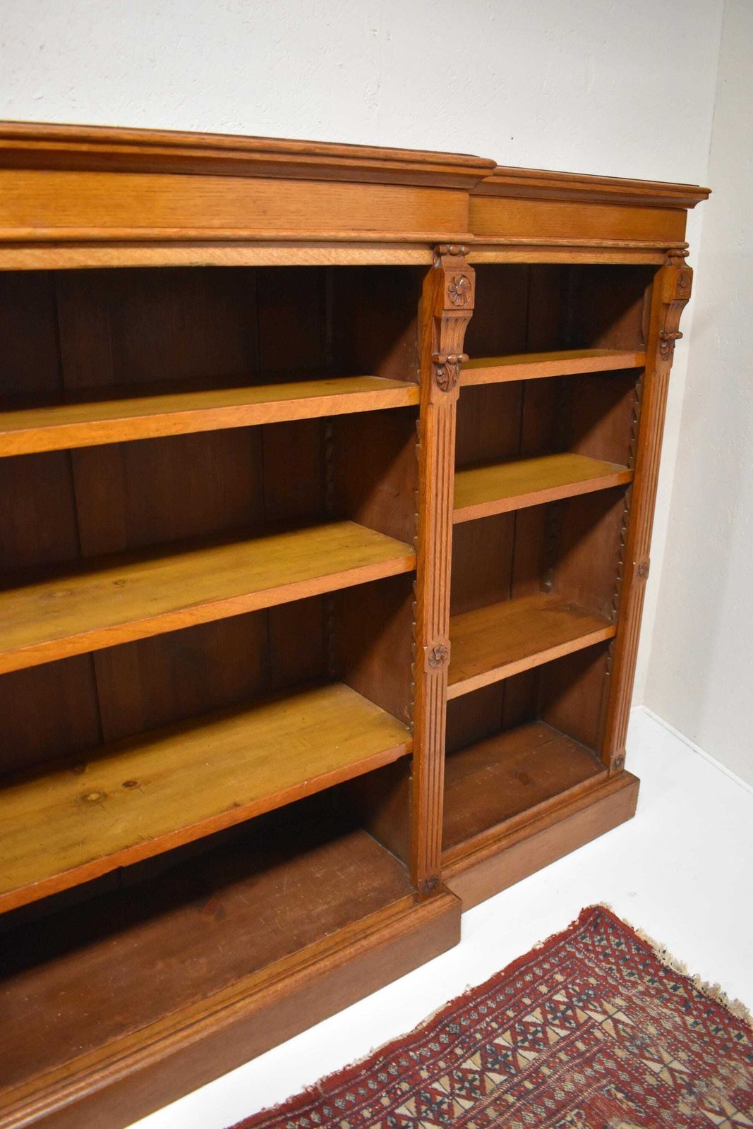 photo for sale Large Antique Victorian Oak Library Breakfront Barristers Display Bookcase