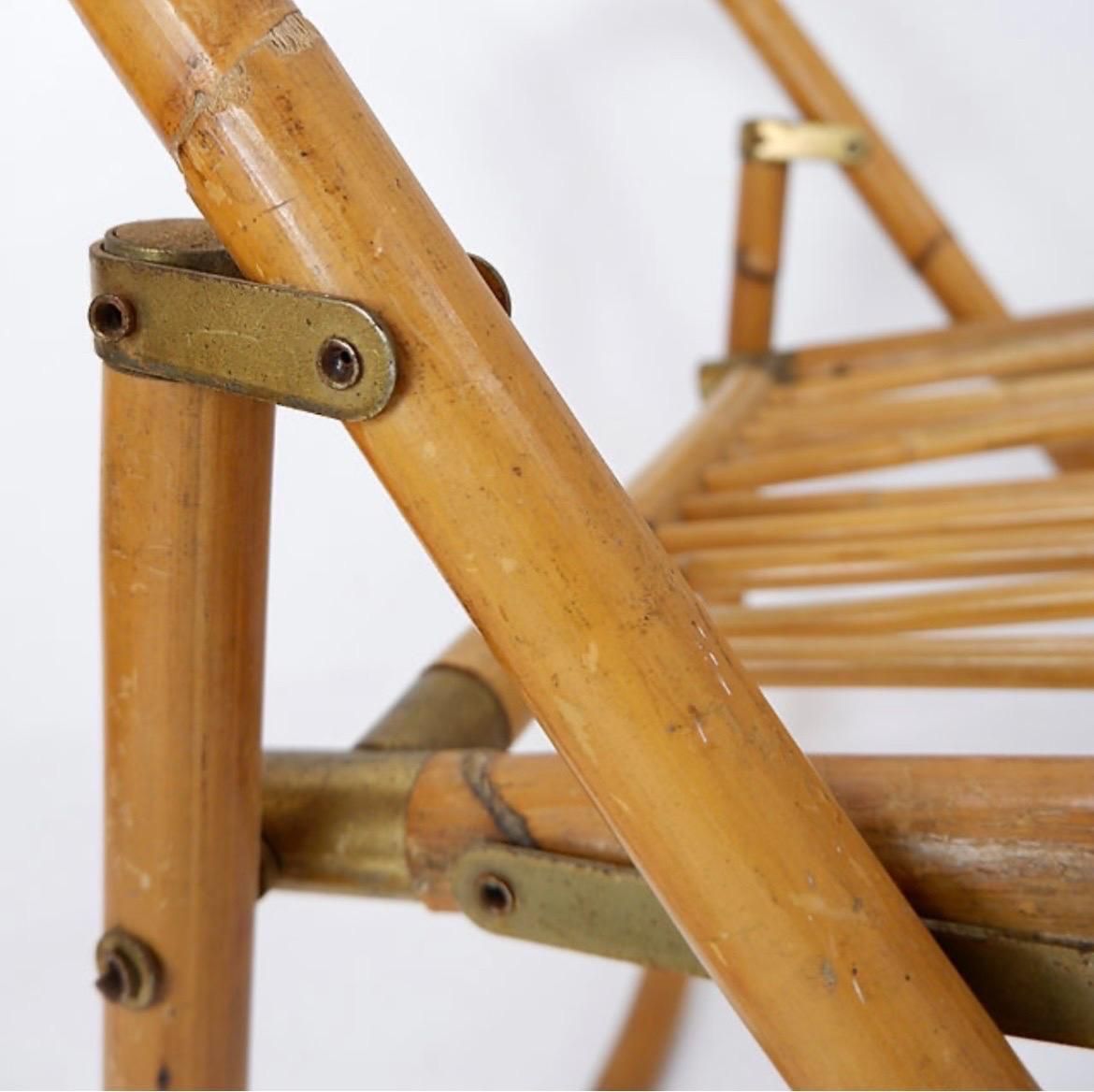 photo furniture Mid Century Italian Bamboo Dal Vera Folding Chair, 1960s