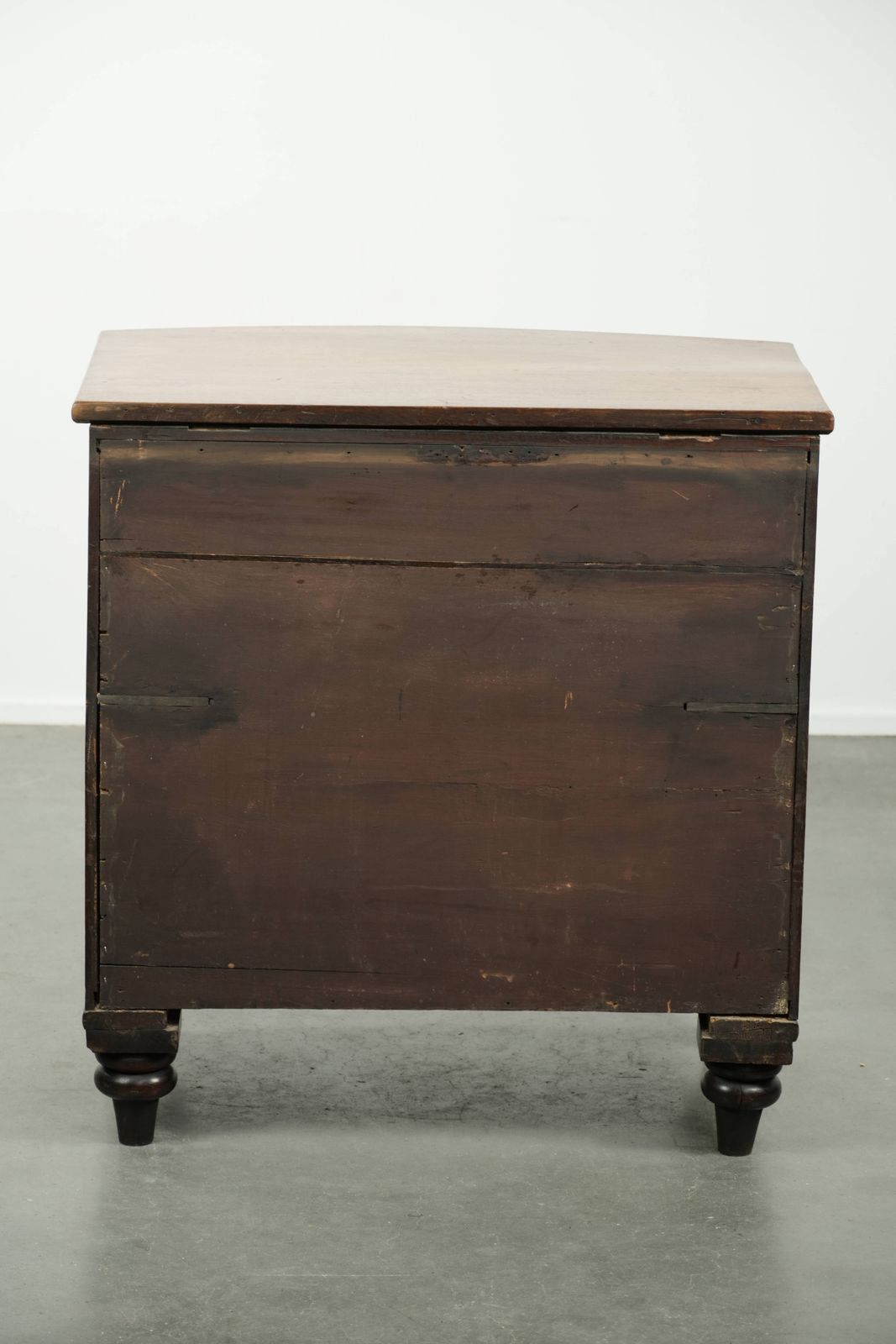 Antique 19th Century English Bow Front Chest Of Drawers In A Unique, Subtle Size With Beautiful Warm Colors. photo 1007.0