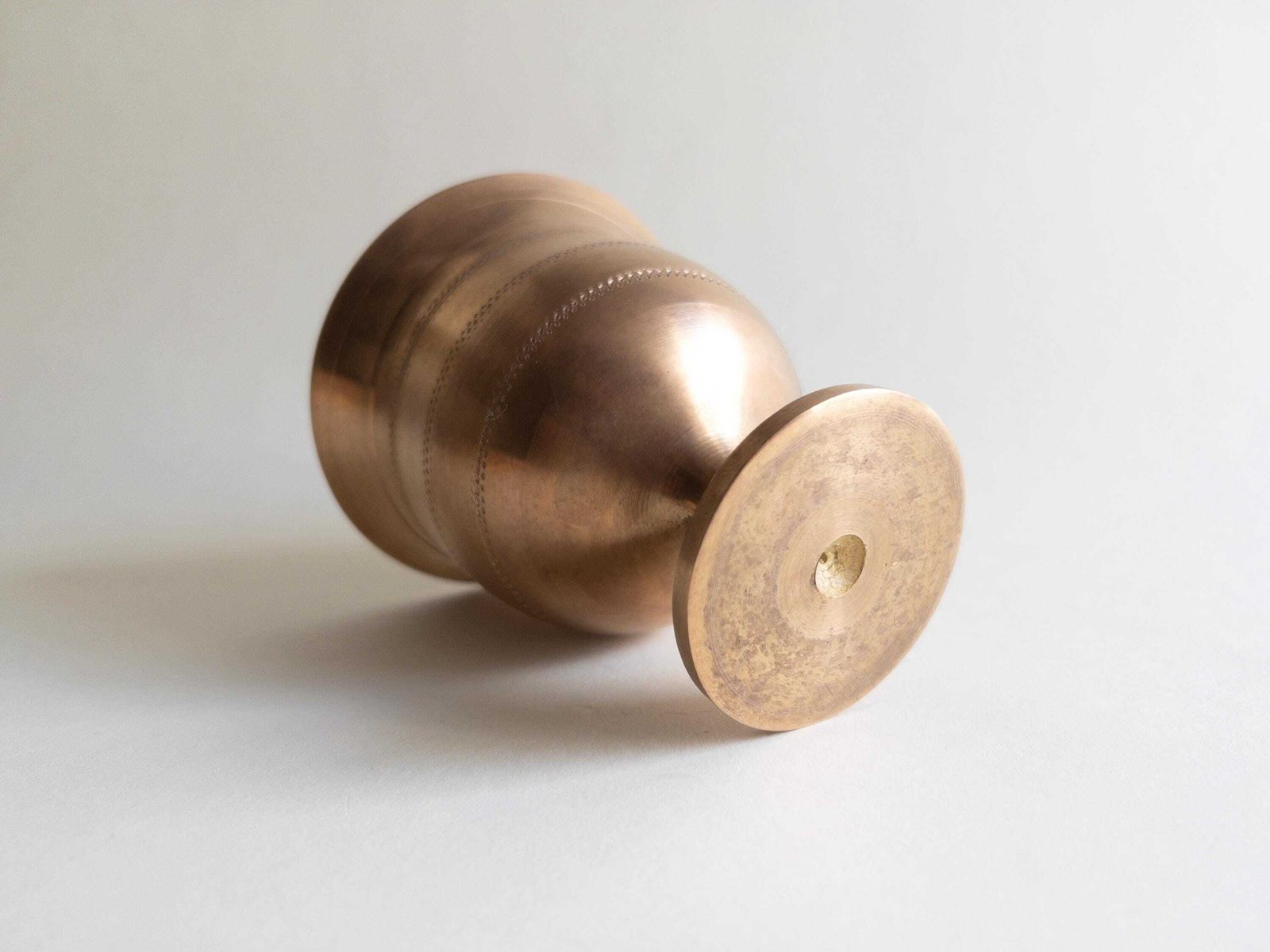 Home Decor Vintage Footed Brass Mortar And Pestle, Apothecary Pill Crusher, Herb Grinder photo
