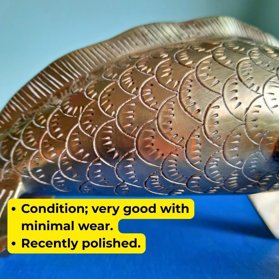 photo furniture Large Mid Century Korean Solid Brass Koi Fish Sculpture Life Size 10in Long