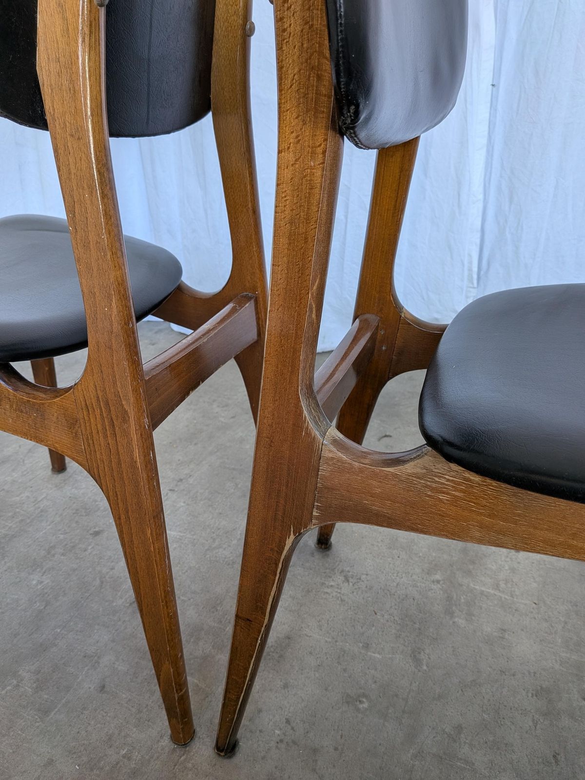 Set Of 2 Vintage Stol Kamnik Dining Chair: Black Leather, Mid Century Modern photo vinterior
