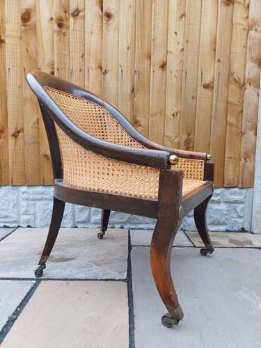 1282.0 Regency Period Oak Bergere Library Chair Or Bedroom Chair Attributed To Gillows photo