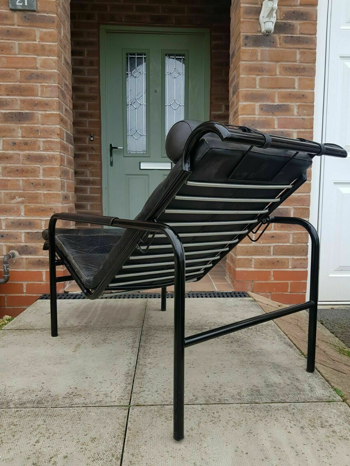 Rare Vintage Zanotta Leather Genni Lounge Chair Gabriele Mucchi With Footstool photo buy