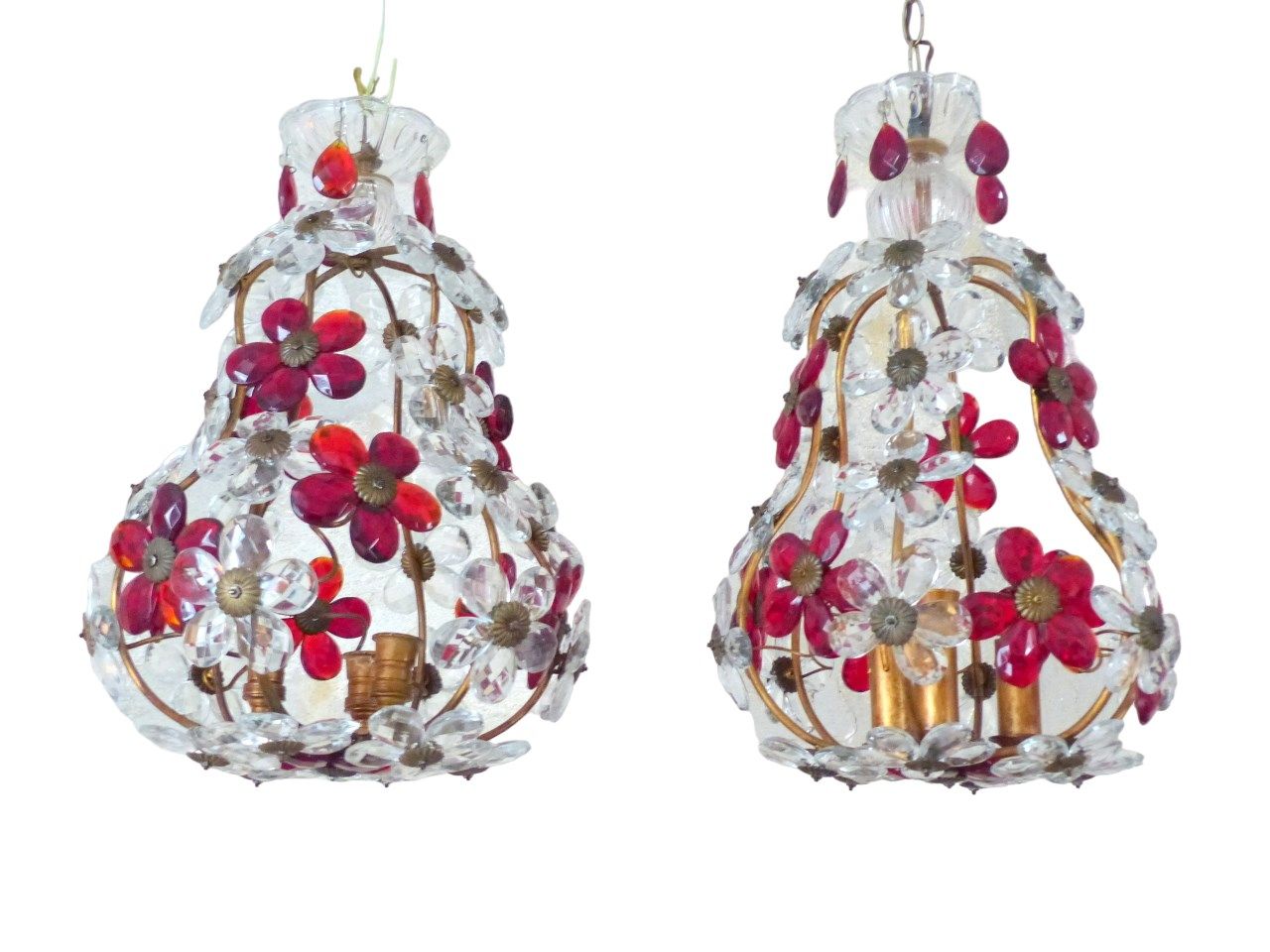 Pair Of Pretty Teardrop Shape Chandeliers By Maison Bagués Of Paris photo for sale