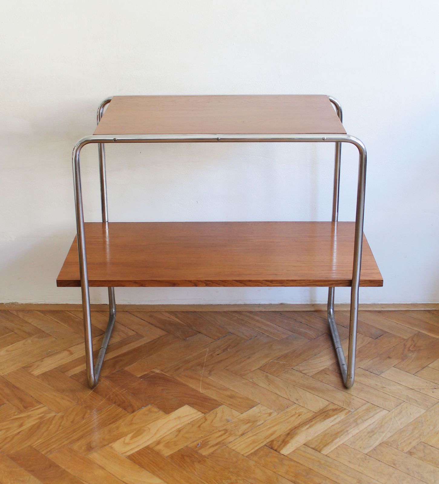 Modernist Tubular Steel Side Table | Marcel Breuer Style photo for sale