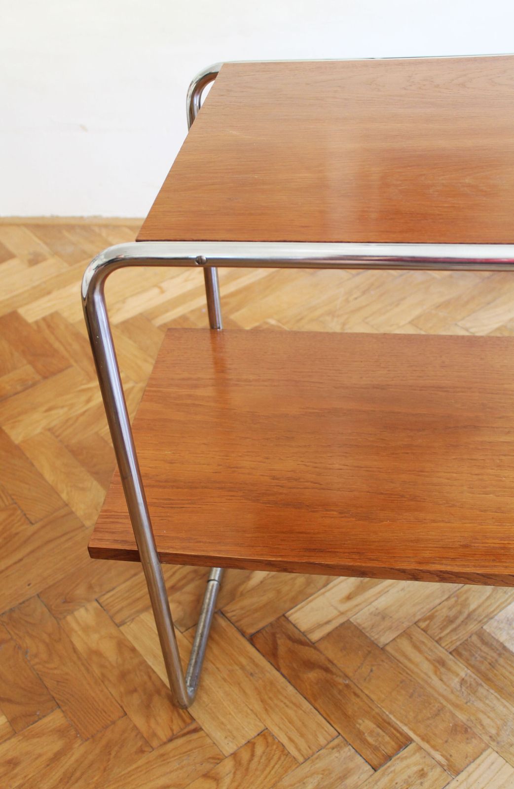 670.0 Modernist Tubular Steel Side Table | Marcel Breuer Style photo
