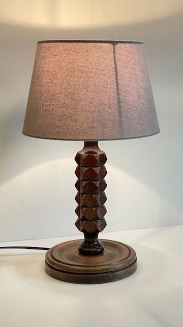 Lighting Lampe Bois Géométrique Façon Charles Dudouyt Vintage photo