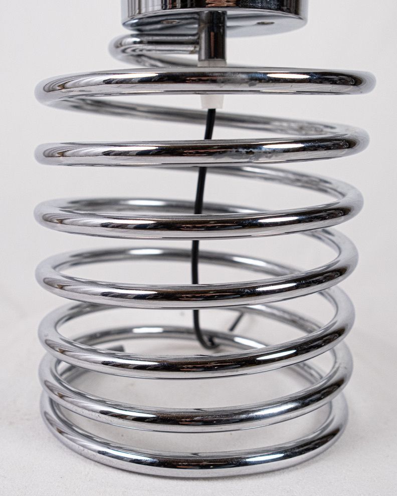 Chromed Spring Table Lamp In The Style Of Ingo Maurer, Made In France, 1970s photo 580.0