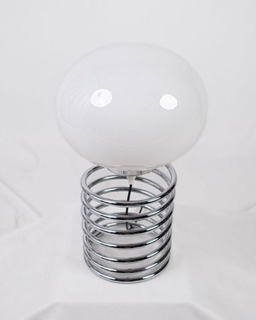Chromed Spring Table Lamp In The Style Of Ingo Maurer, Made In France, 1970s