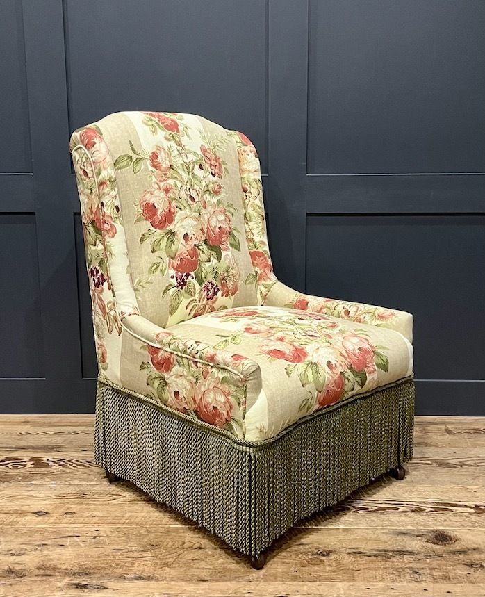 A Handsome Antique Upholstered Nursing Chair photo furniture
