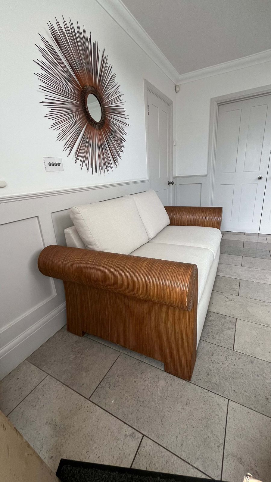 Pencil Reed Rattan Sofa In The Manner Of Gabriella Crespi, C.1970 photo 3200.0