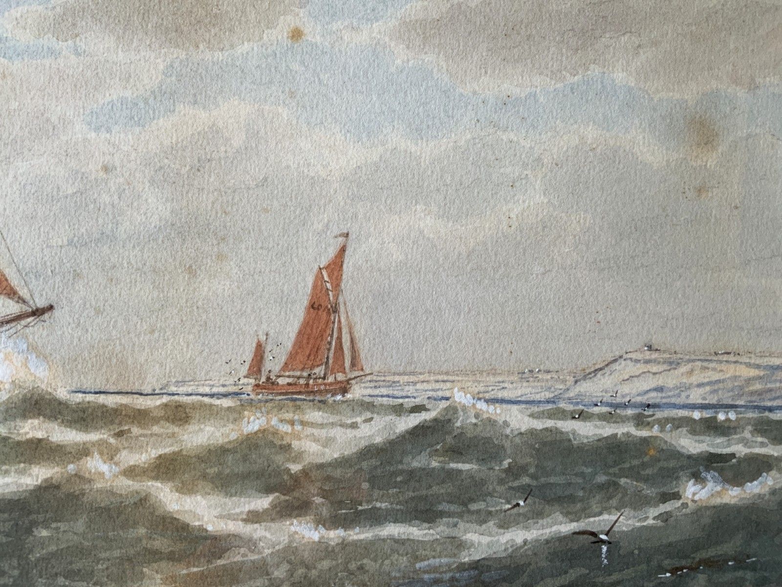 photo for sale Lowestoft Seascape Watercolour Painting By George Stanfield Walters (1838 1924)