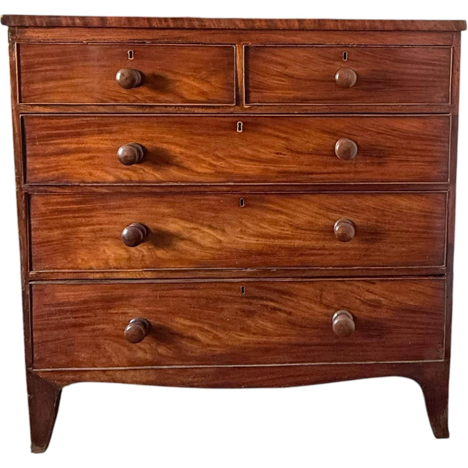 Antique Regency Mahogany Chest Of Drawers Early Victorian C1830 2 Over 3 photo for sale