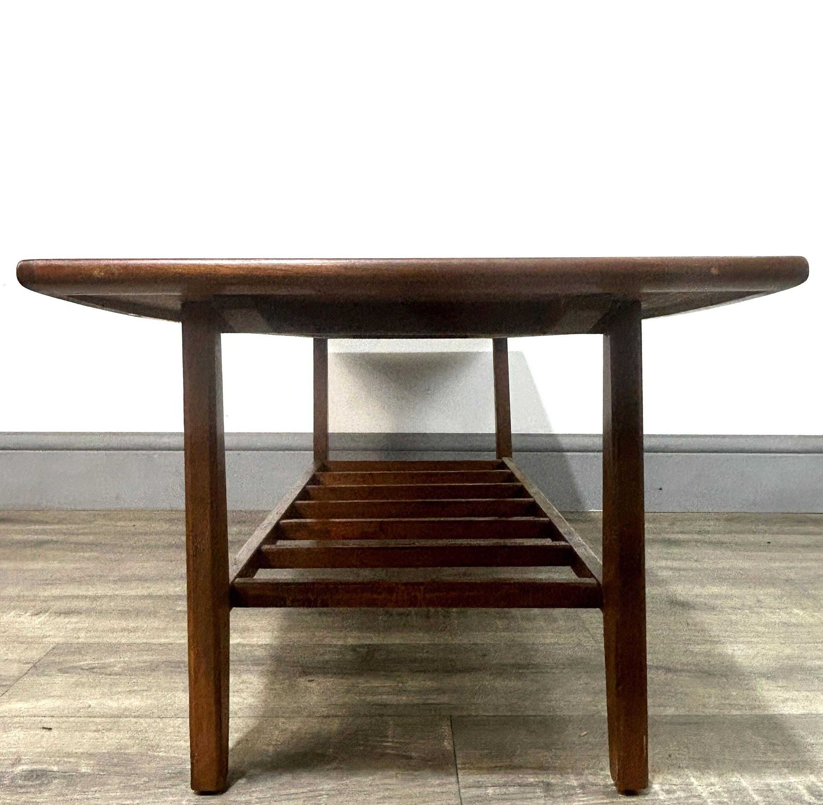 Stylish Mid Century Teak/Oak Coffee Table With Ladder Mag Rack C1960's photo buy
