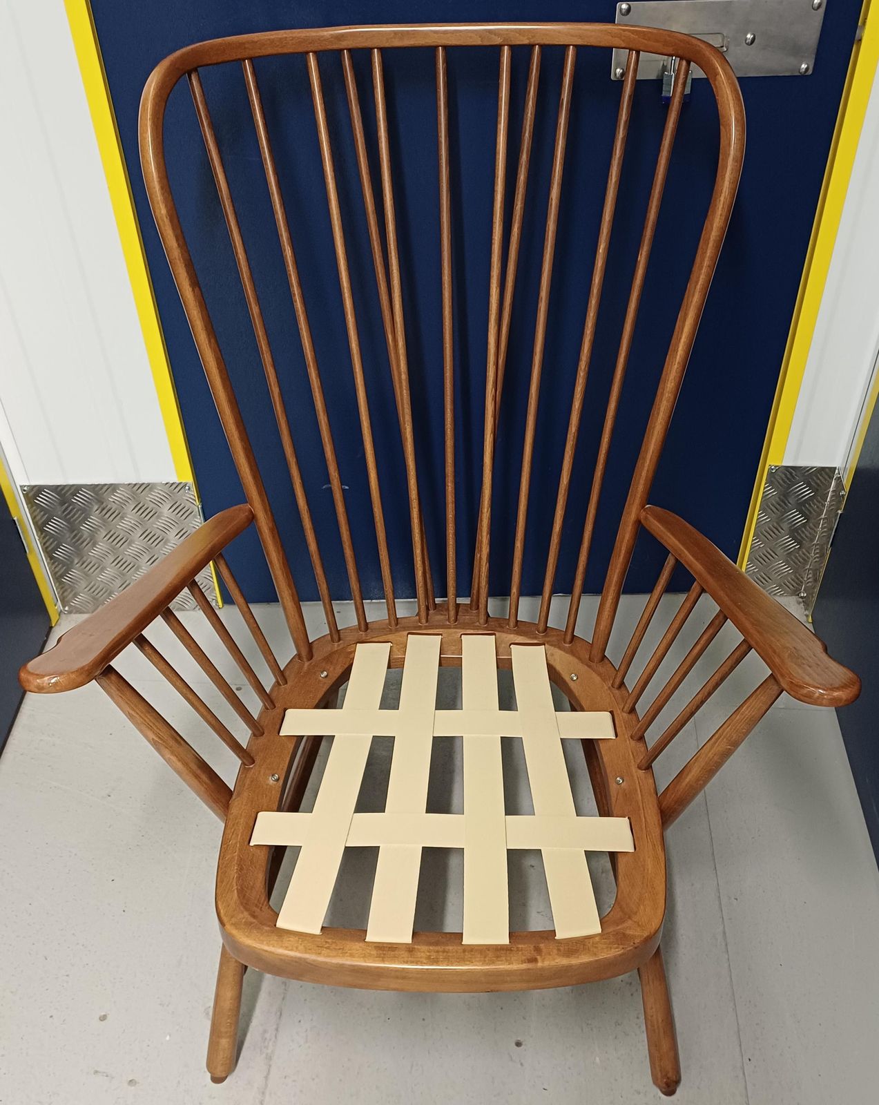 Ercol Evergreen 1913 Lounge/Easy High Back Chair   Golden Dawn Frame New Webbing   Free Delivery Within 50 Miles, Further "At Cost" photo vinterior