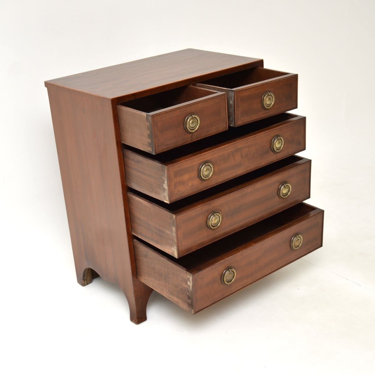 Antique Inlaid Mahogany Chest Of Drawers photo vintage