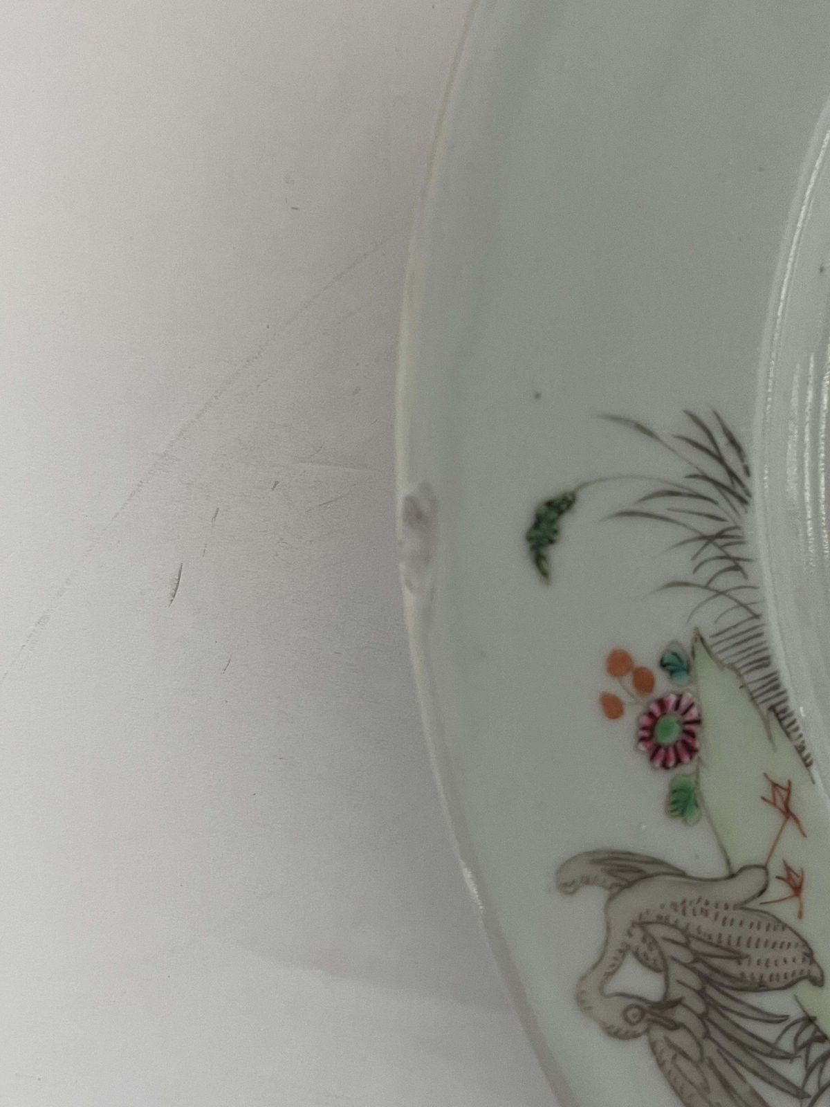 Home Decor Chinese Porcelain Plate, Famille Rose Peacocks, Qing Yongzheng, 1730 photo